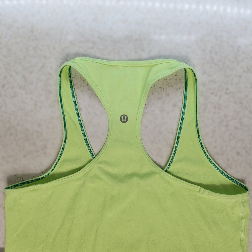 Yellow Green Neon Racerback Excercise Tank Top - Picture 4 of 5